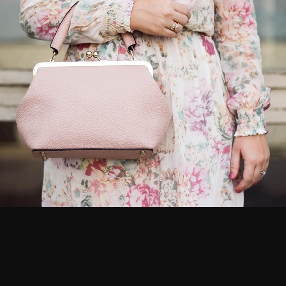 Jemma Jo Jo Blush Pink Kiss Lock Structured Top-Handle Satchel - Picture 16 of 16